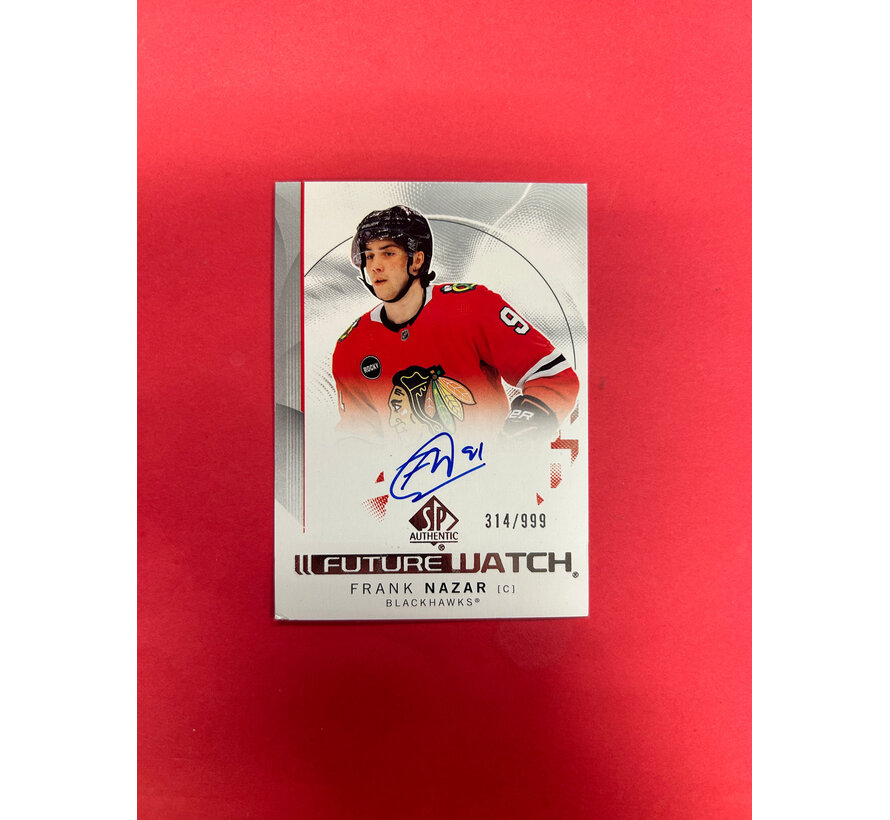 2024-25 SP AUTHENTIC FRANK NAZAR FUTURE WATCH AUTOGRAPH /999 CORNER DING
