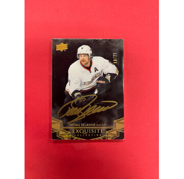 UPPER DECK 2024-25 UPPER DECK EXQUISITE COLLECTION TEEMU SELANNE GOLD AUTO /25