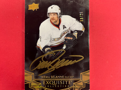 UPPER DECK 2024-25 UPPER DECK EXQUISITE COLLECTION TEEMU SELANNE GOLD AUTO /25