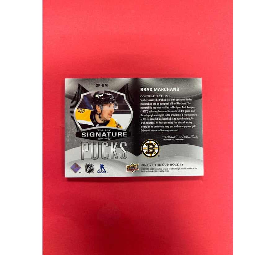 2024-25 UPPER DECK THE CUP BRAD MARCHAND  SIGNATURE PUCKS /25