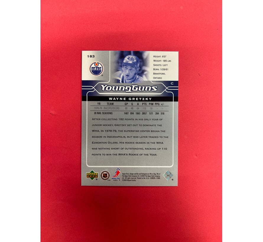 2003-04 UPPER DECK WAYNE GRETZKY YOUNG GUNS RETRO SP