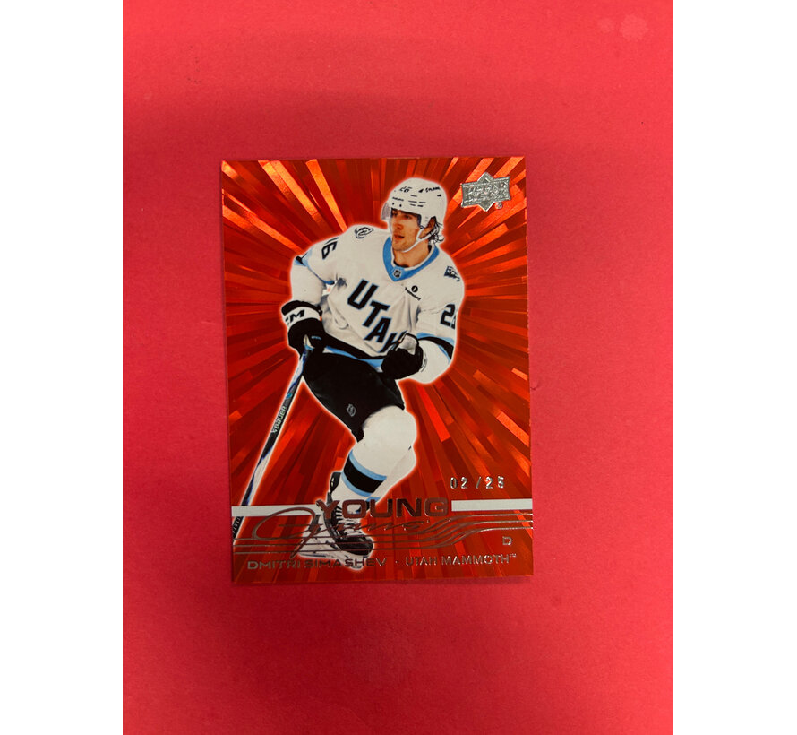 2025-26 UPPER DECK SERIES 2 DMITRI SIMASHEV YOUNG GUNS OUTBURST RED /25