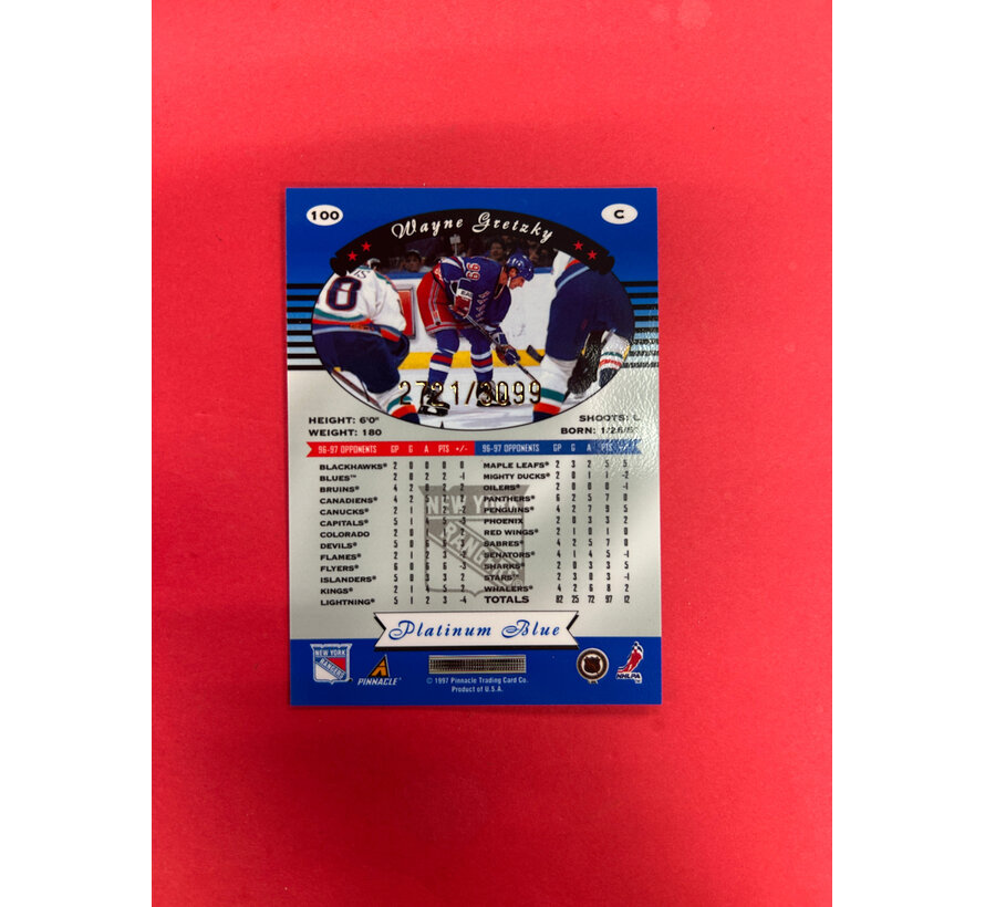 1997 TOTALLY CERTIFIED WAYNE GRETZKY PLATINUM BLUE /3099