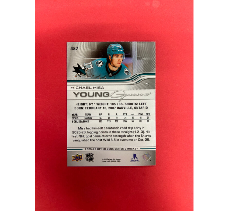 2025-26 UPPER DECK SERIES 2 MICHAEL MISA YOUNG GUNS