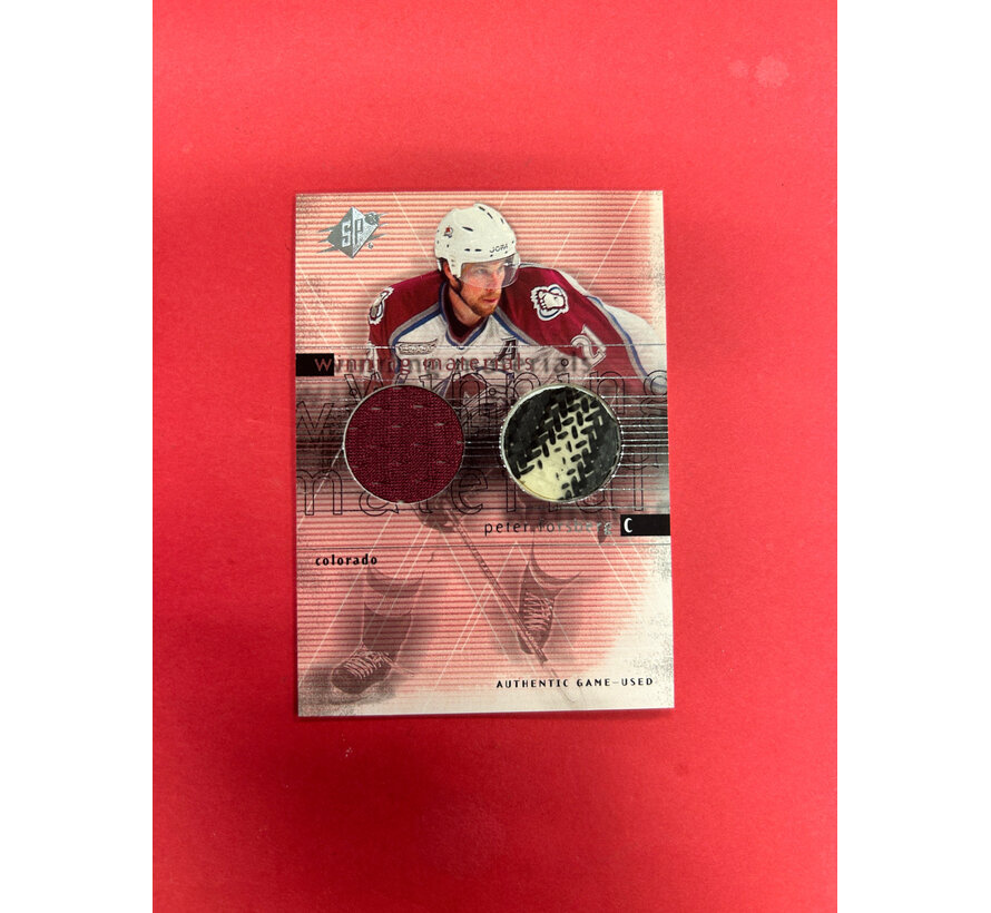 2000 UPPER DECK SPX PETER FORSBERG WINNING MATERIALS PUCK JERSEY