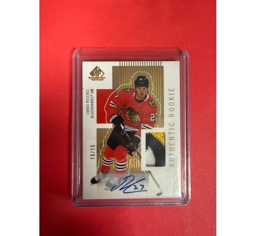 2022-23 SP GAME USED AUTHENTIC ROOKIE RETRO PATCH AUTO LUKAS REICHEL 15/15 #RR-LR
