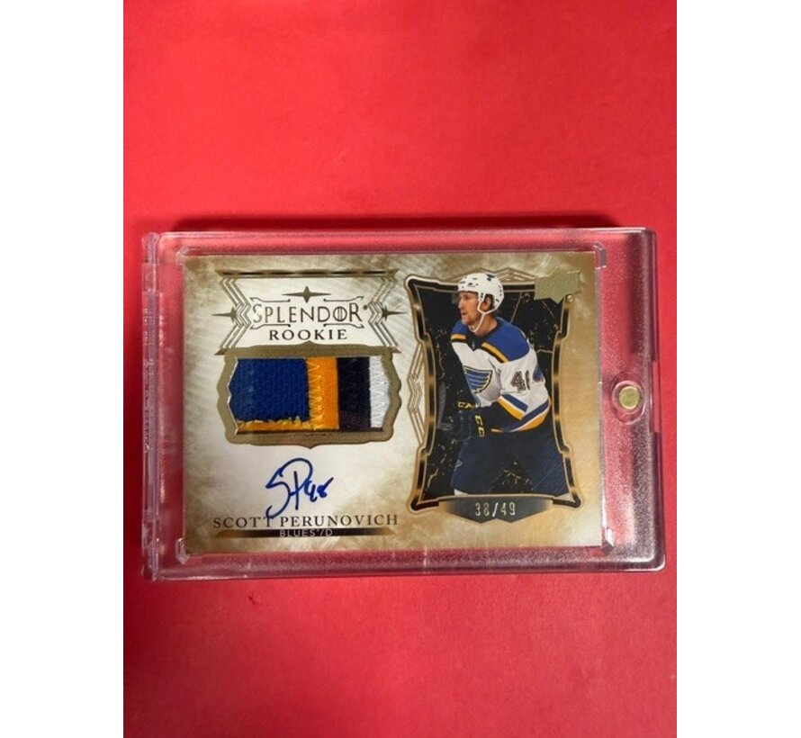 2021-22 SPLENDOR ROOKIE PATCH AUTO SCOTT PERUNOVICH 38/49 #SP-SP