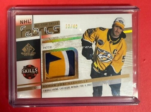 UPPER DECK 2022-23 SP GAME USED NHL FABRICS ALL STAR ROMAN JOSI 13/49 #AS-31