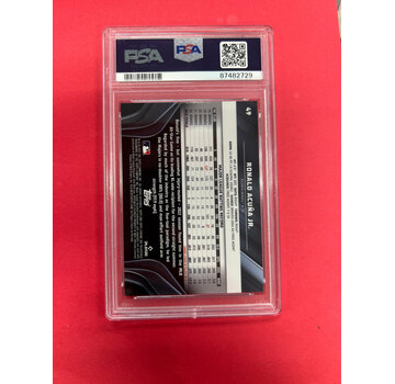 TOPPS 2023 TOPPS CHROME BLACK RONALD ACUNA JR GREEN /99 PSA GRADED 9