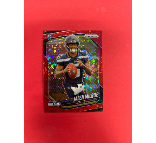 PANINI 2025 PANINI PRIZM JALEN MILROE RED RISCO ROOKIE /99