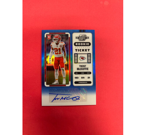 PANINI 2022 PANINI CONTENDERS TRENT MCDUFFIE ROOKIE AUTO TICKET BLUE /75