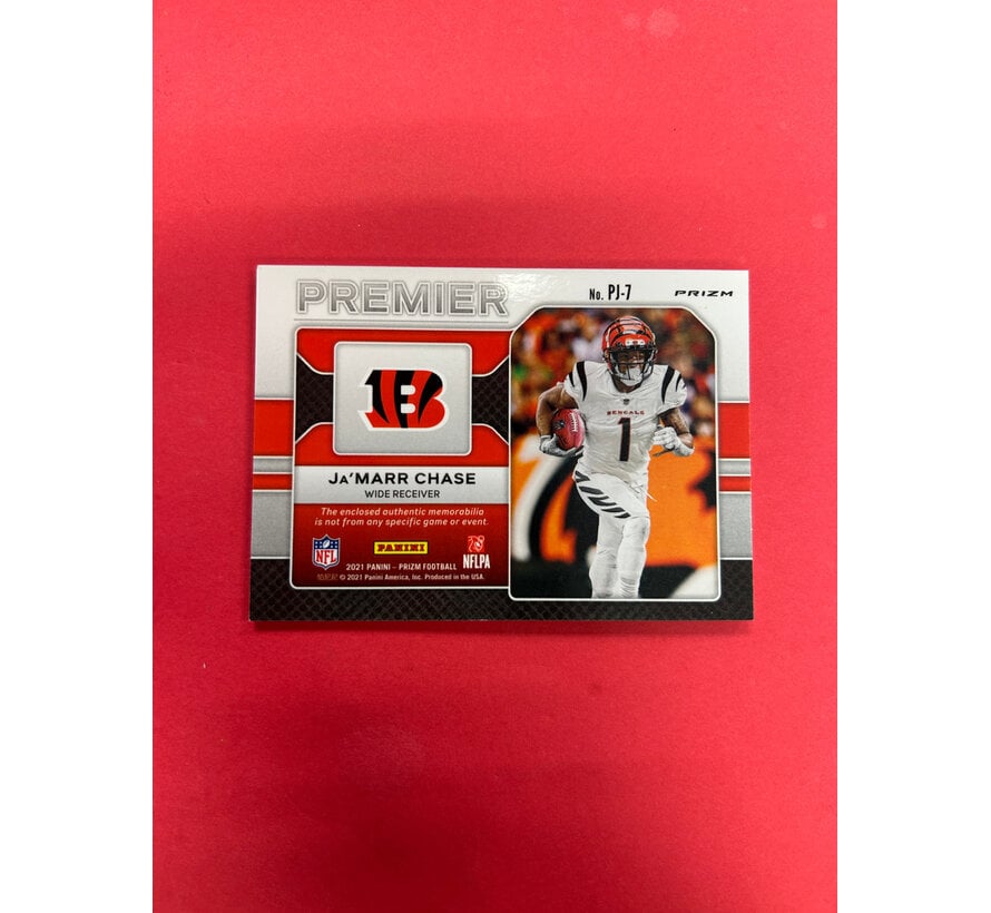 2021 PANINI PRIZM JAMARR CHASE PREMIER JERSEYS GREEN PULSAR ROOKIE