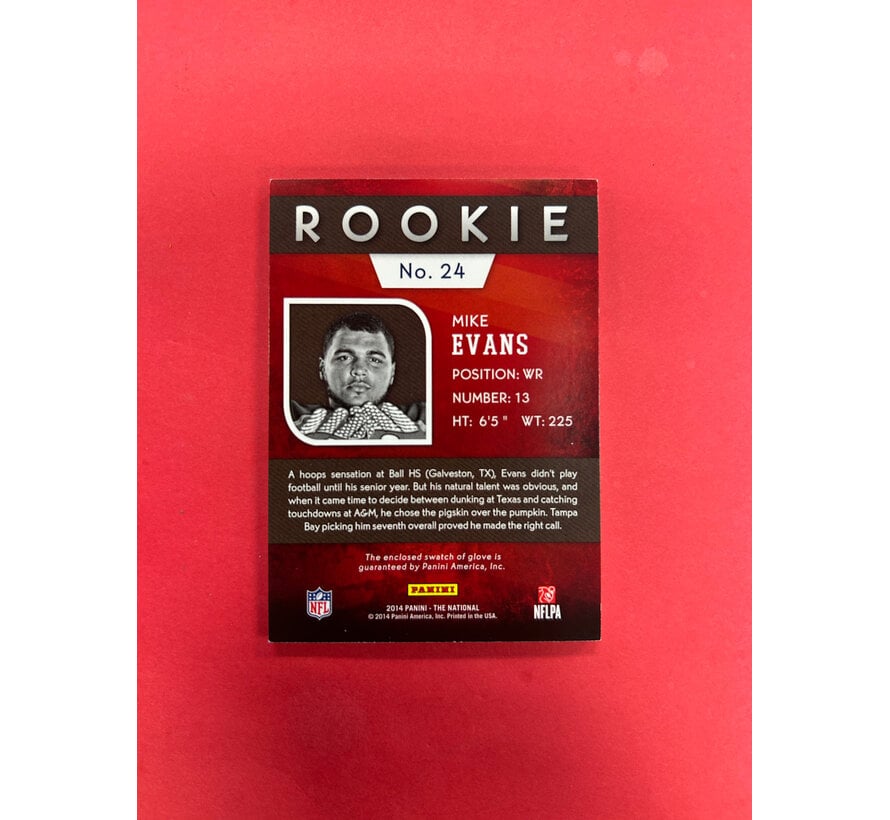 2014 PANINI MIKE EVANS FATHERS DAY ROOKIE PATCH GLOVE
