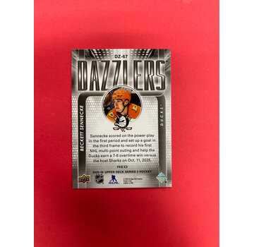 UPPER DECK 2025-26 UPPER DECK SERIES 2 BECKETT SENNECKE RED DAZZLER SP