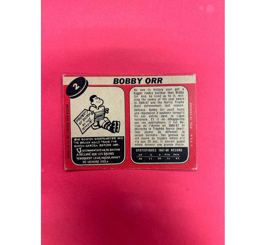 1969-70 O-PEE-CHEE BOBBY ORR #2 CLEAN