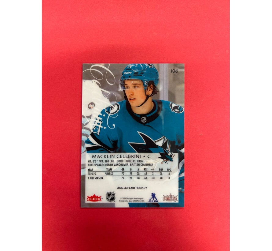 2025-26 UPPER DECK FLAIR MACKLIN CELEBRINI BASE #105