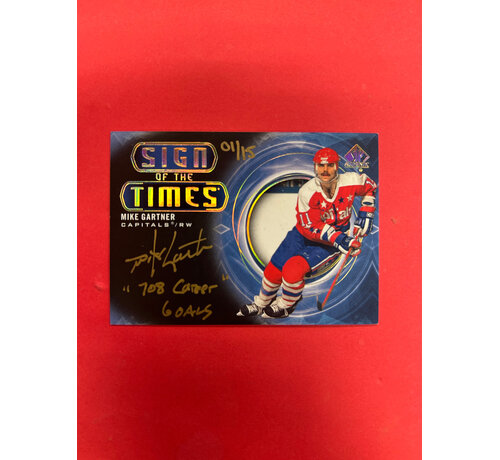 UPPER DECK 2020-21 SP AUTHENTIC MIKE GARTNER SIGN OF THE TIMES BLACK 1/15 INSCRIBED
