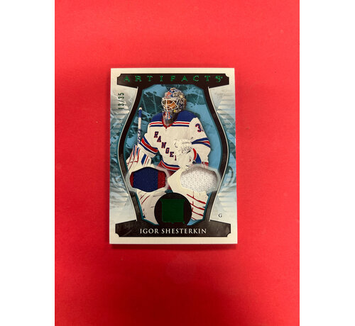 UPPER DECK 2023-24 UPPER DECK ARTIFACTS IGOR SHESTERKIN DUAL PATCH EMERALD /35