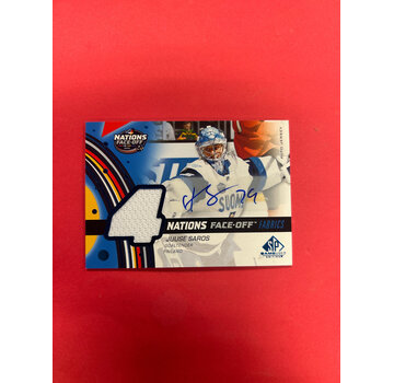 UPPER DECK 2025-26 SP GAME USED JUSSE SAROS 4 NATIONS FACE OFF JERSEY AUTO