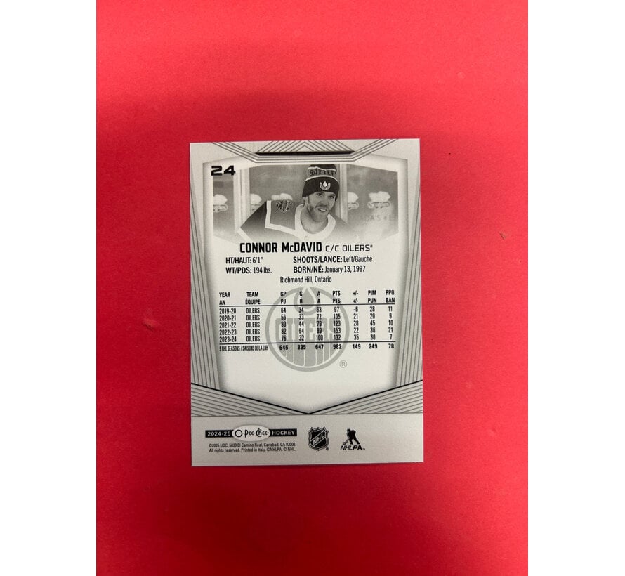 2024-25 O-PEE-CHEE CONNOR MCDAVID PHOTO VARIATION