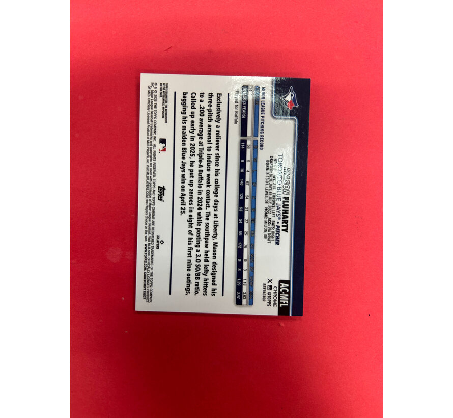 2025 TOPPS CHROME UPDATE MASON FLUHARTY AUTOGRAPH /499