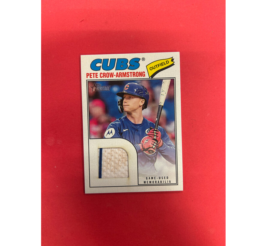 2026 TOPPS HERITAGE PETE CROW ARMSTRONG GAME USED PATCH "DIRT"