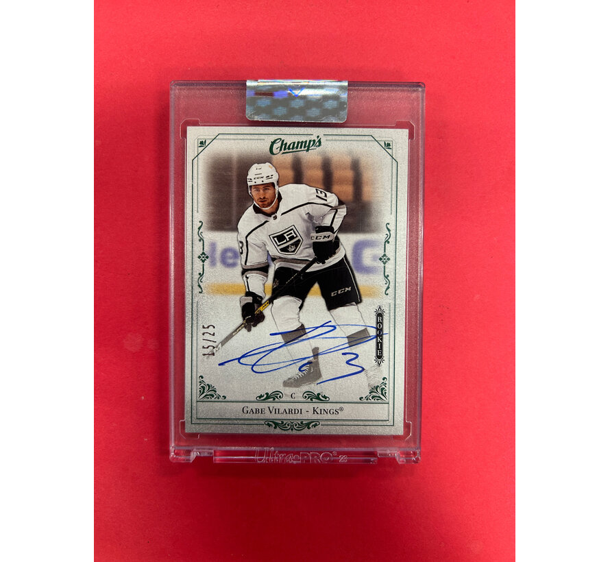 2020-21 UPPER DECK CLEAR CUT GABE VILARDI CHAMPS AUTO GREEN /25