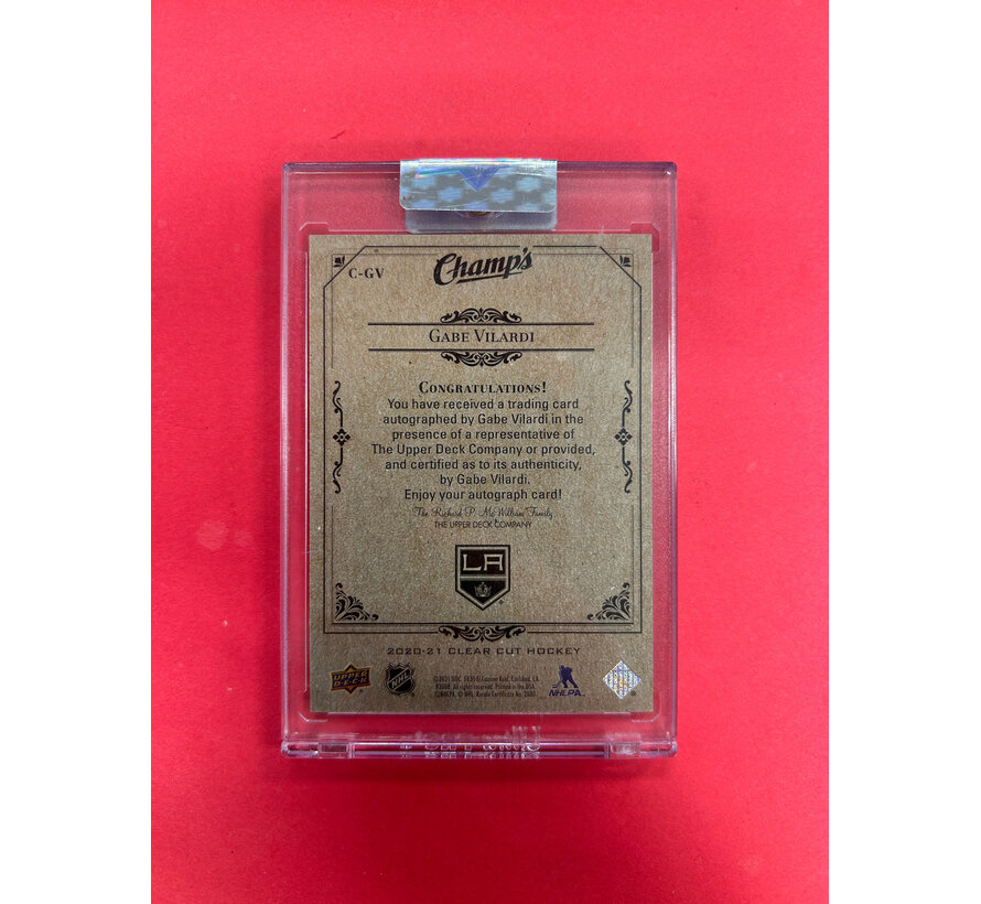 2020-21 UPPER DECK CLEAR CUT GABE VILARDI CHAMPS AUTO GREEN /25