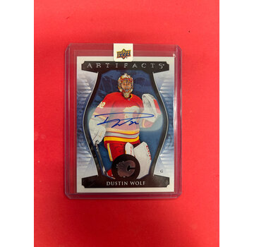 UPPER DECK 2023-24 UPPER DECK ARTIFACTS DUSTIN WOLF ROOKIE AUTOGRAPH REDEEMED