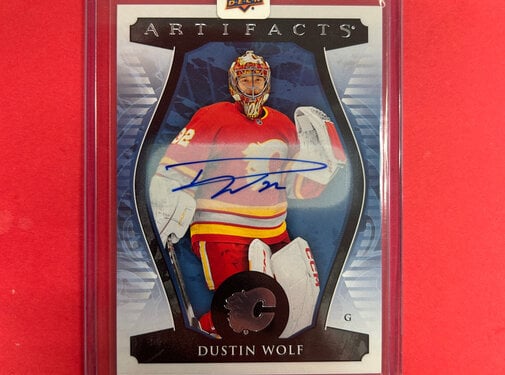 UPPER DECK 2023-24 UPPER DECK ARTIFACTS DUSTIN WOLF ROOKIE AUTOGRAPH REDEEMED