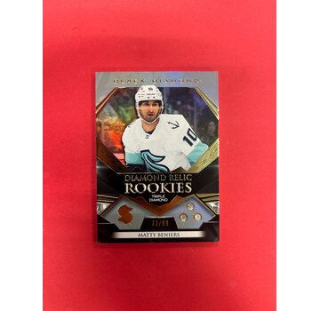 UPPER DECK 2022-23 UPPER DECK BLACK DIAMOND MATTY BENIERS DIAMOND RELIC ROOKIES TRIPLE DIAMOND /99