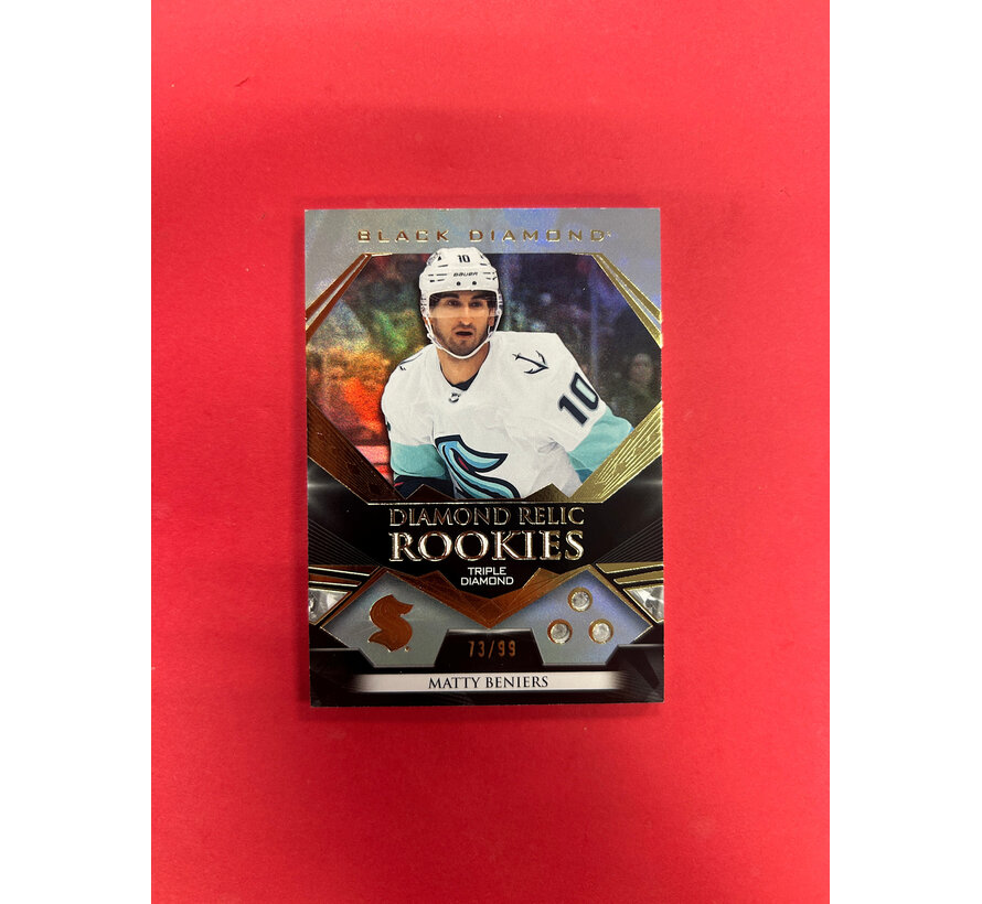 2022-23 UPPER DECK BLACK DIAMOND MATTY BENIERS DIAMOND RELIC ROOKIES TRIPLE DIAMOND /99