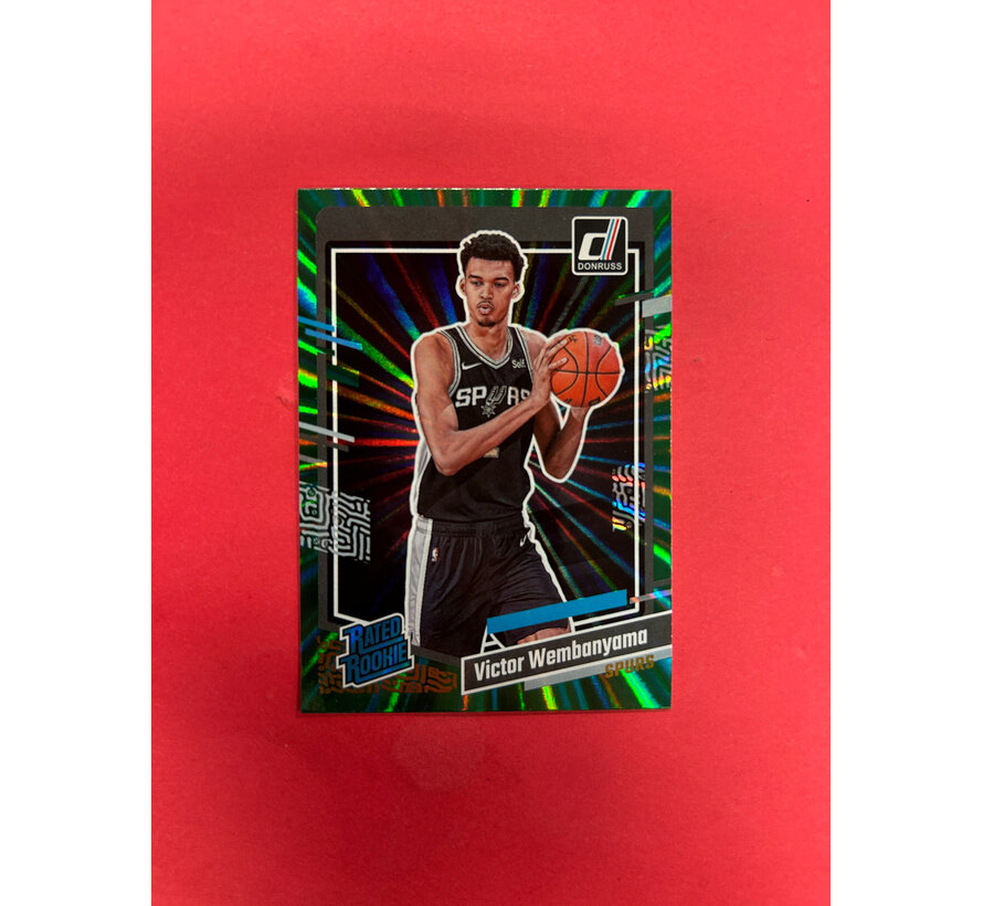 2023-24 PANINI DONRUSS VICTOR WEMBANYAMA GREEN LAZER RATED ROOKIE
