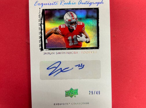 UPPER DECK 2023 GOODWIN CHAMPIONS JAXSON SMITH-NJIGBA EXQUISITE ROOKIE AUTO /49
