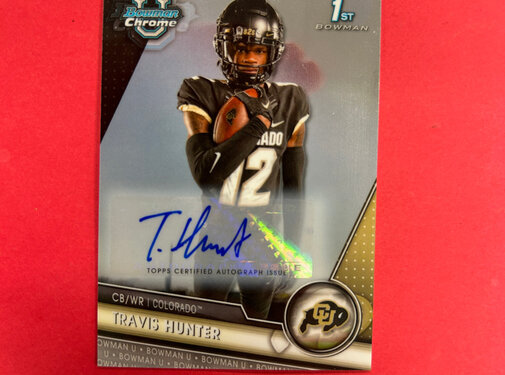 PANINI 2023 BOWMAN U CHROME TRAVIS HUNTER 1ST BOWMAN AUTOGRAPH