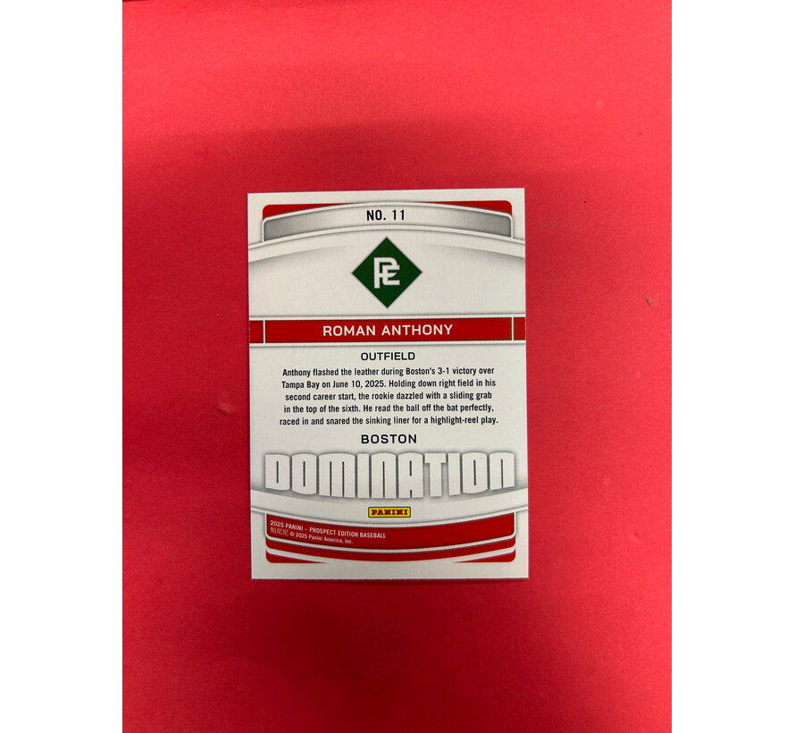 2025 PANINI PROSPECTS ROMAN ANTHONY DOMINATION SILVER /50