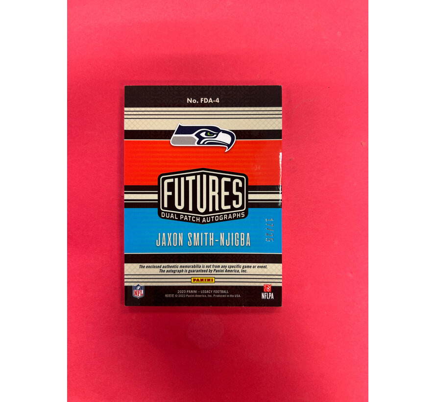 2023 PANINI LEGACY JAXSON SMITH NJIGBA FUTURE DUAL PATCH AUTO /25