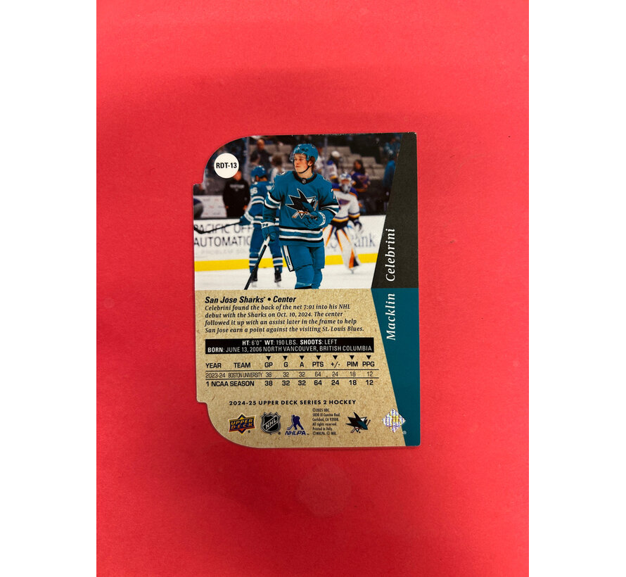 2024-25 UPPER DECK SERIES 2 MACKLIN CELEBRINI 94 DIE CUT ROOKIE