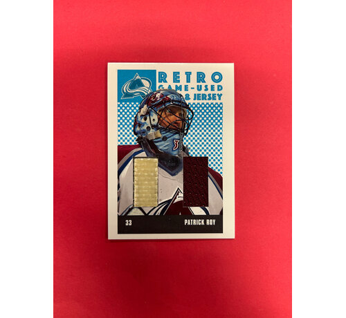 IN THE GAME 2003 IN THE GAME PARKHURST PATRICK ROY RETRO GAME USED JERSEY STICK