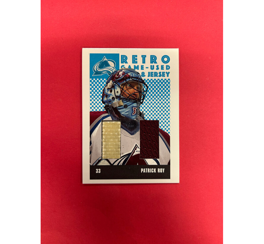 2003 IN THE GAME PARKHURST PATRICK ROY RETRO GAME USED JERSEY STICK
