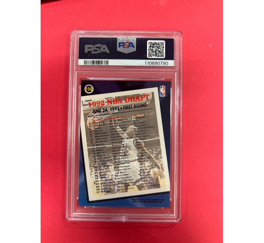 1992 TOPPS ARCHIVES SHAQUILLE O'NEAL GOLD ROOKIE PSA GRADED 8