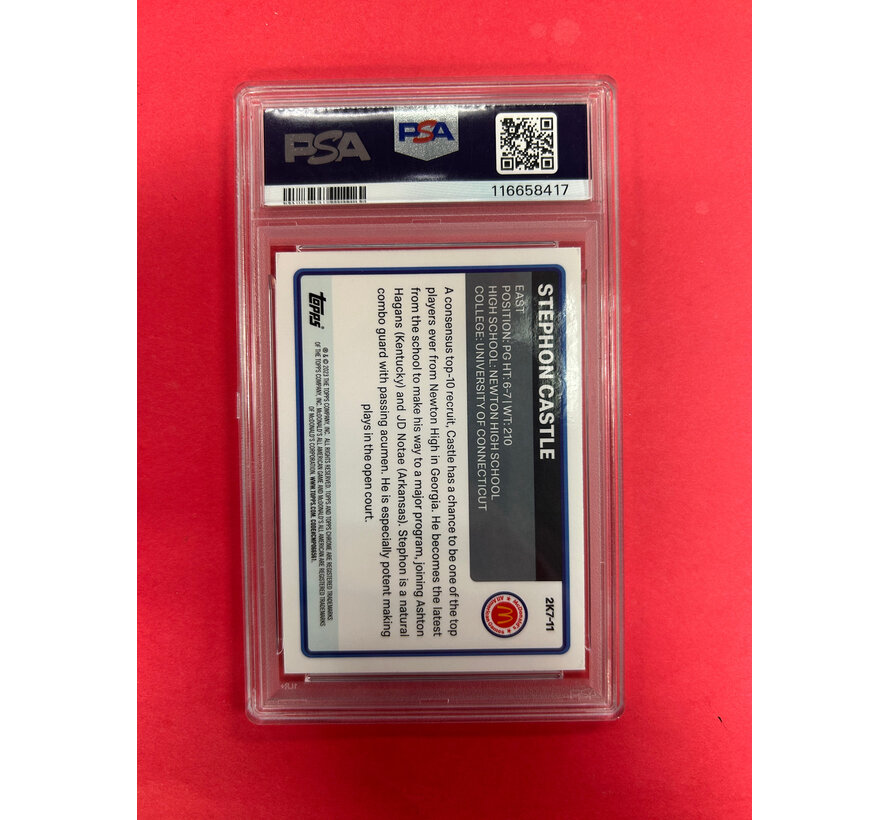 2023 TOPPS CHROME MCDS STEPHON CASTLE 2007 MCDONALDS AA PSA GRADED 10