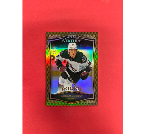 UPPER DECK 2023-24 UPPER DECK STATURE LOGAN COOLEY ROOKIE GOLD /50