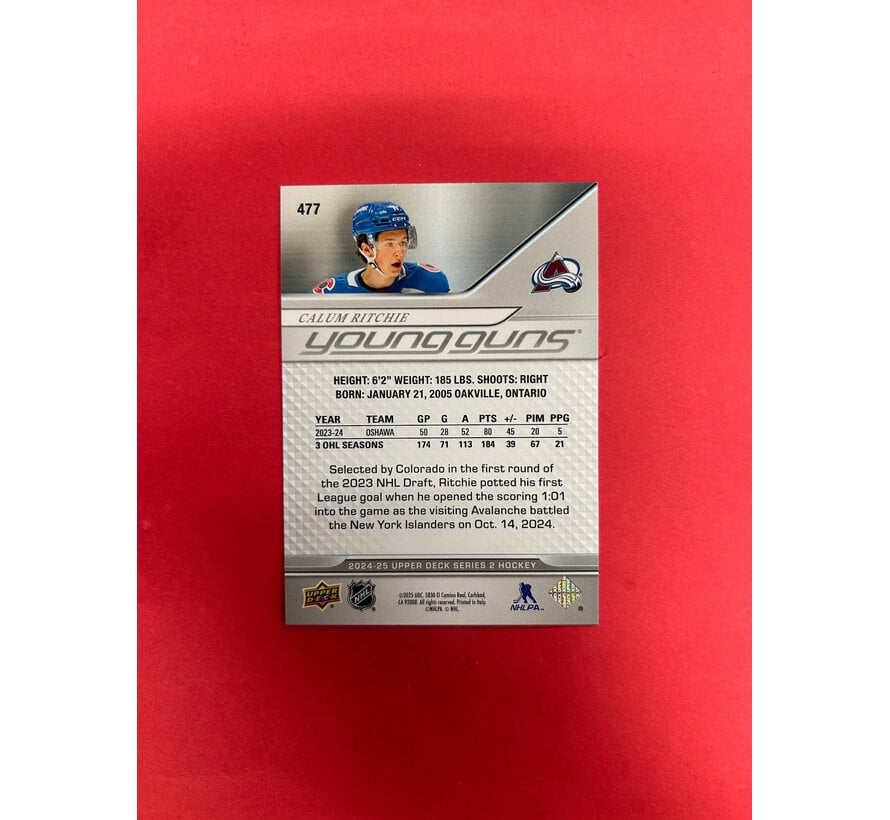2024-25 UPPER DECK SERIES 2 CALUM RITCHIE YOUNG GUNS DELUXE /250