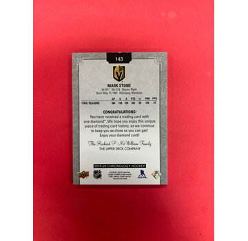 UPPER DECK 2019-20 UPPER DECK CHRONOLOGY MARK STONE DIAMOND RELIC 36/36