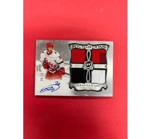 UPPER DECK 2023-24 UPPER DECK THE CUP SEBASTIAN AHO FOUNDATIONS JERSEY AUTO /15