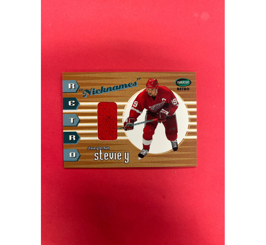 2003 PARKHURST RETRO STEVE YZERMAN NICKNAMES JERSEY