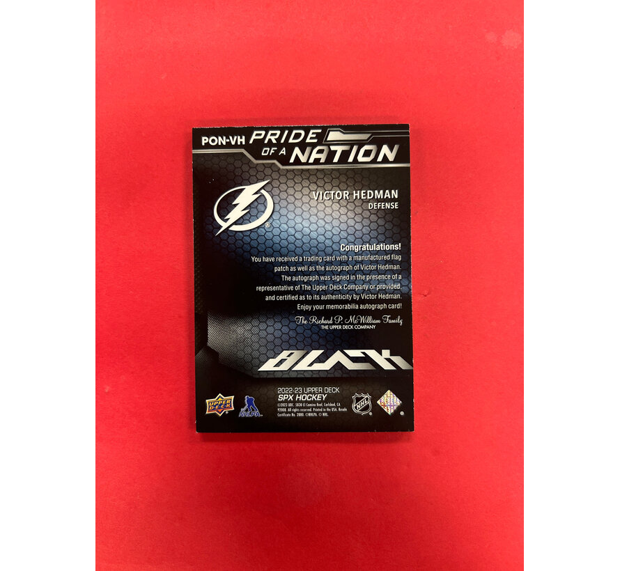 2022-23 UPPER DECK SPX VICTOR HEDMAN PRIDE OF THE NATION
