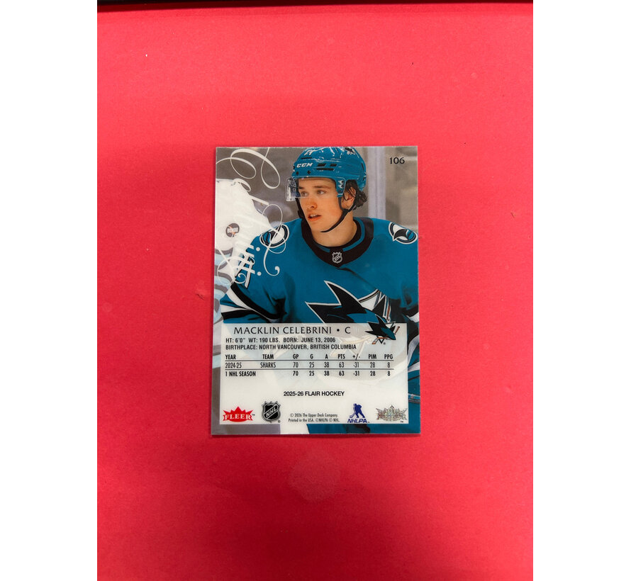 2025-26 UPPER DECK FLAIR MACKLIN CELEBRINI #106