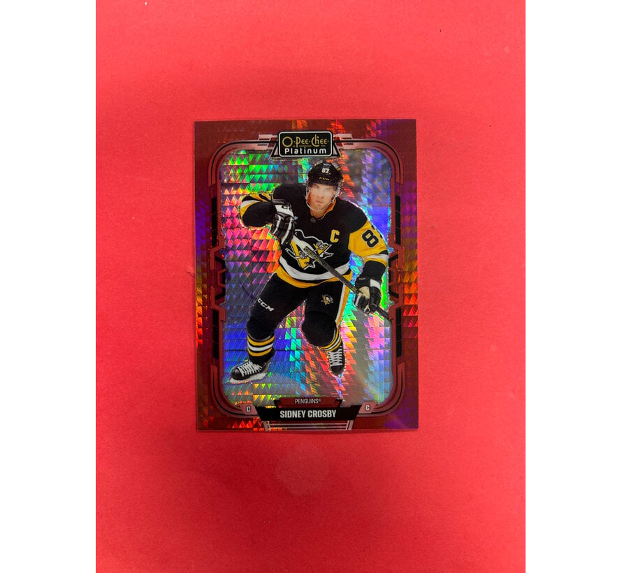 2025-26 O-PEE-CHEE SIDNEY CROSBY PLATINUM PREVIEWS RED PRISM /50